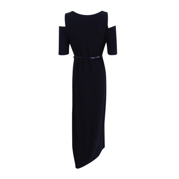 black cold shoulder maxi dress