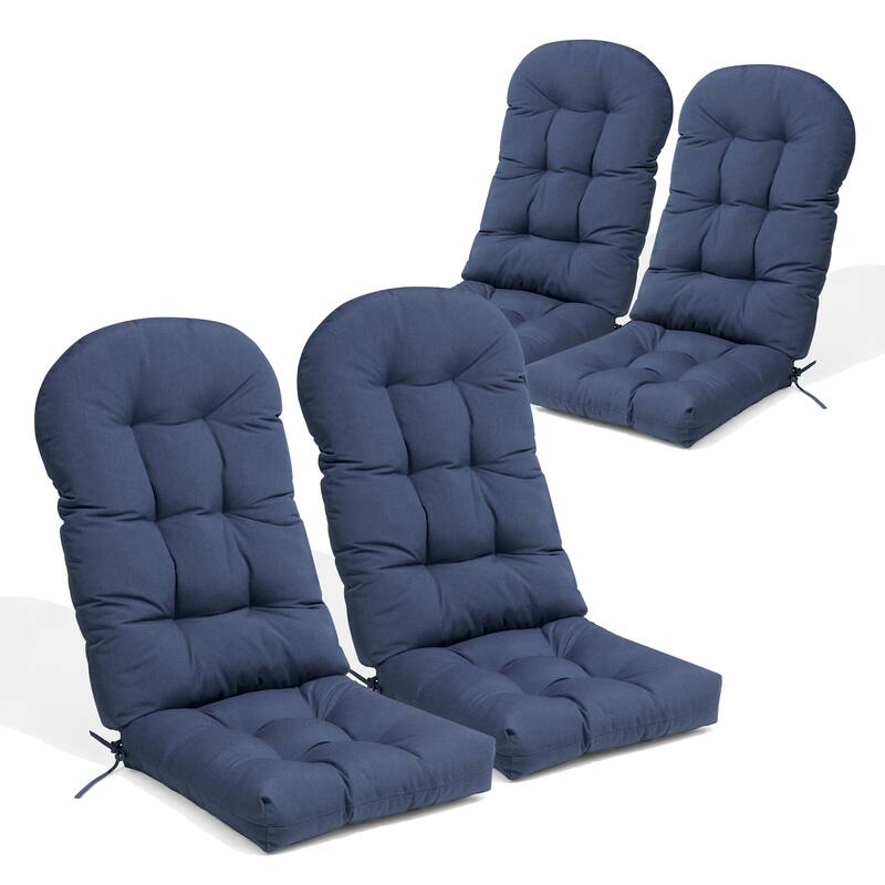 Outdoor Adirondack Chair Cushion Rocking Chair Cushions Thickened Patio Chair Pad with Sunbrella - 4PC - Navy Blue