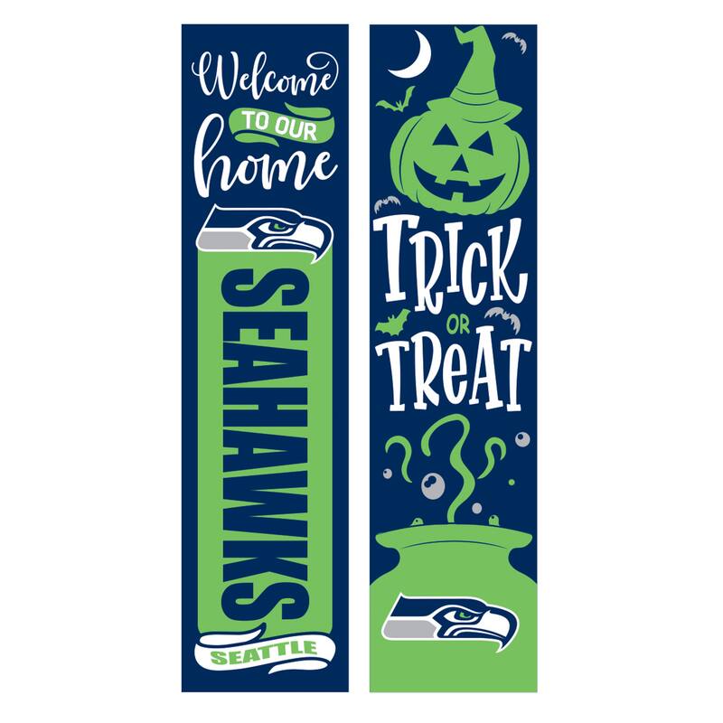 47" Double Sided Seasonal Porch Leaner, Seattle Seahawks - 47" x 11.25"