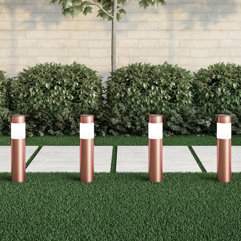 Solar Path Bollard Lights, Set of 6 15" Pure Garden