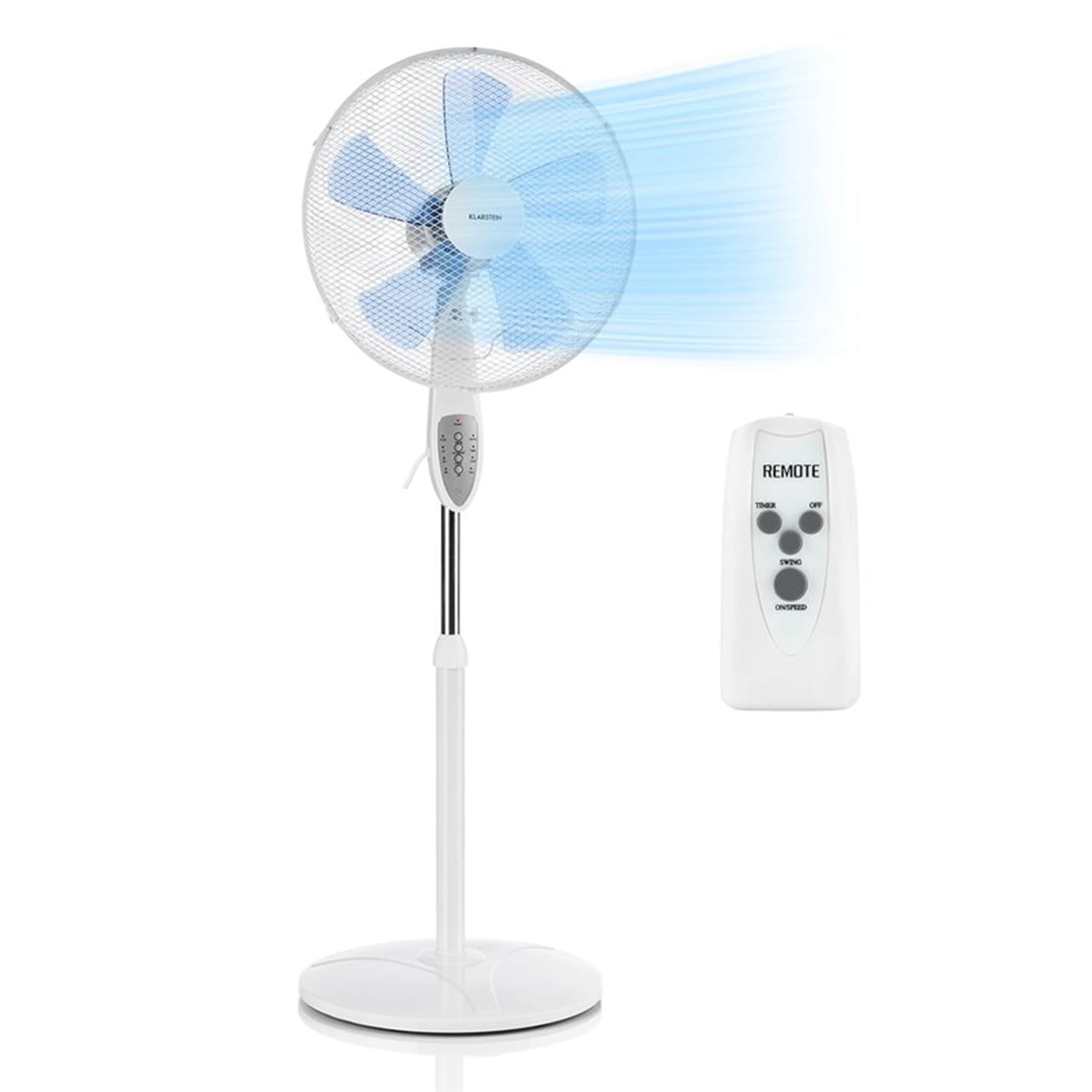 Klarstein Summerjam 3 Speed Adjustable Height Oscillating Pedestal Fan,  White - 11 - Bed Bath \u0026 Beyond - 36088640, image size:2000x2000
