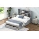 preview thumbnail 7 of 28, Full Size Platform Bed with Storage Headboard and 2-Drawers, Grey