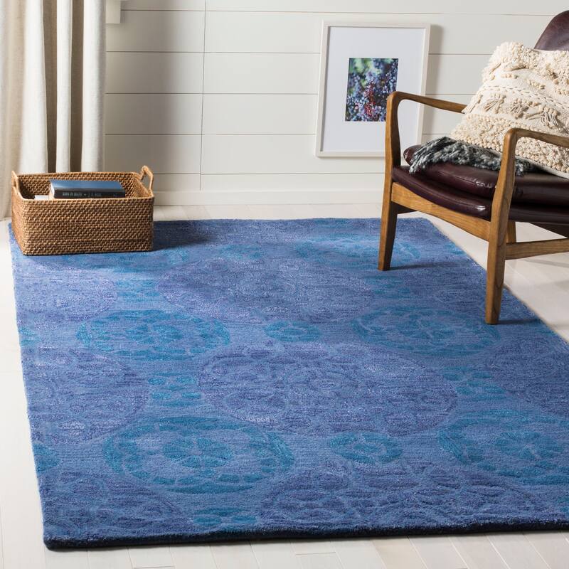 SAFAVIEH Handmade Wyndham Dinie Modern Wool Rug - 5' x 8' - Blue