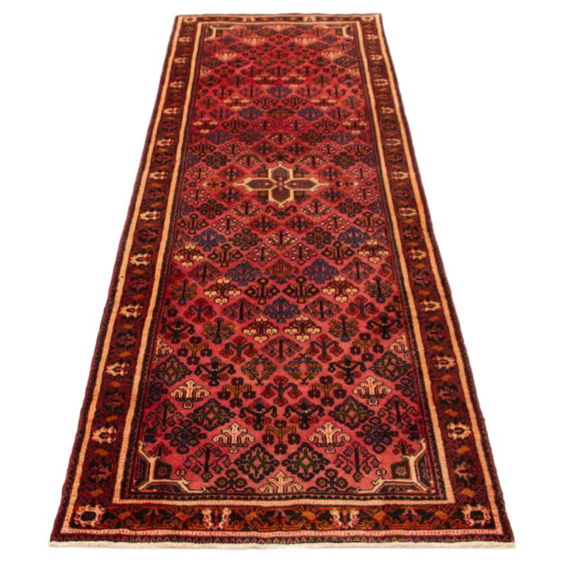 ECARPETGALLERY Hand-knotted Kayseri Red Wool Rug - 3'10 x 12'10