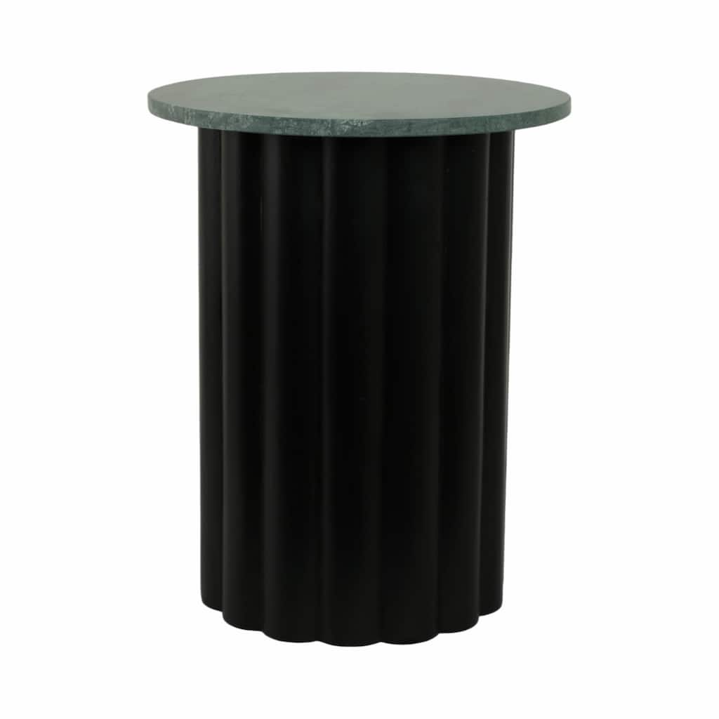 Wood Base and Marble Top Form Clean Stylish Modern Glam Accent Table - 16" x 16" x 20"