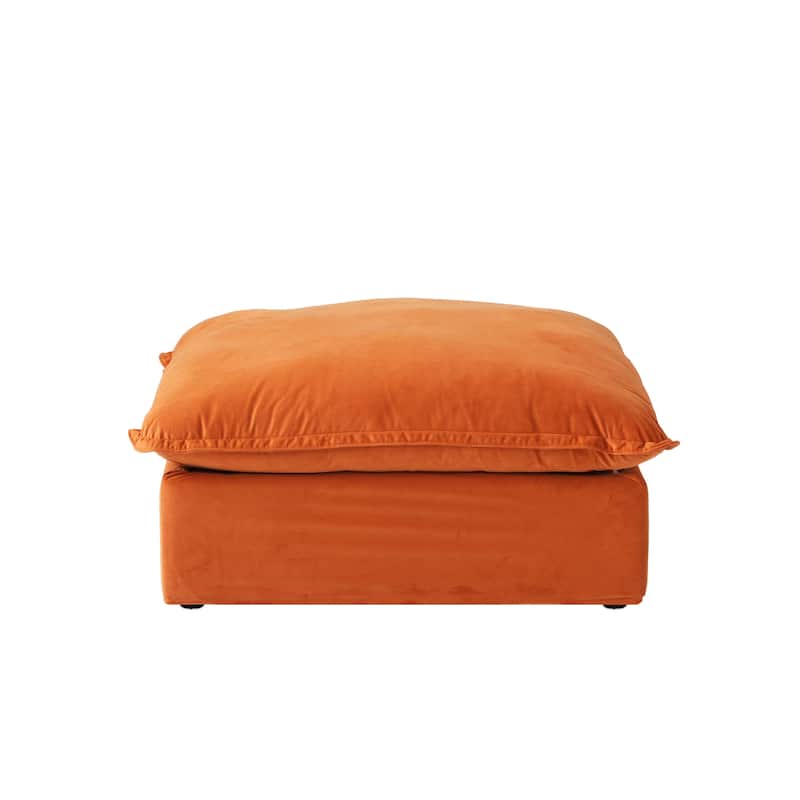 U Shape Couch Sectional for Living Room, Velvet Convertible Sectional Sofa With Ottomans