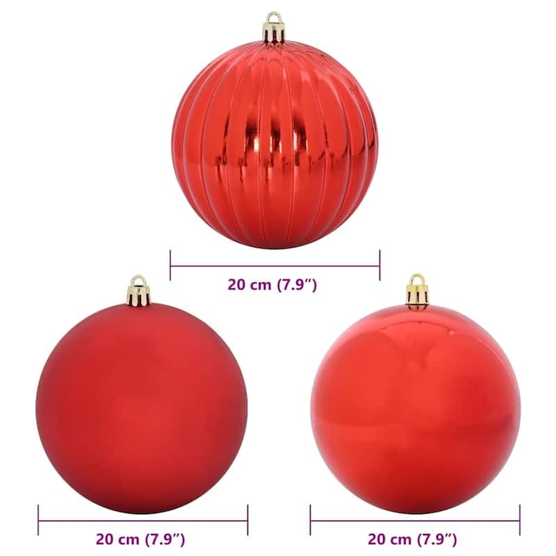 vidaXL Christmas Bauble Set 4 pcs Red - 7.9 x 7.9 x 7.9