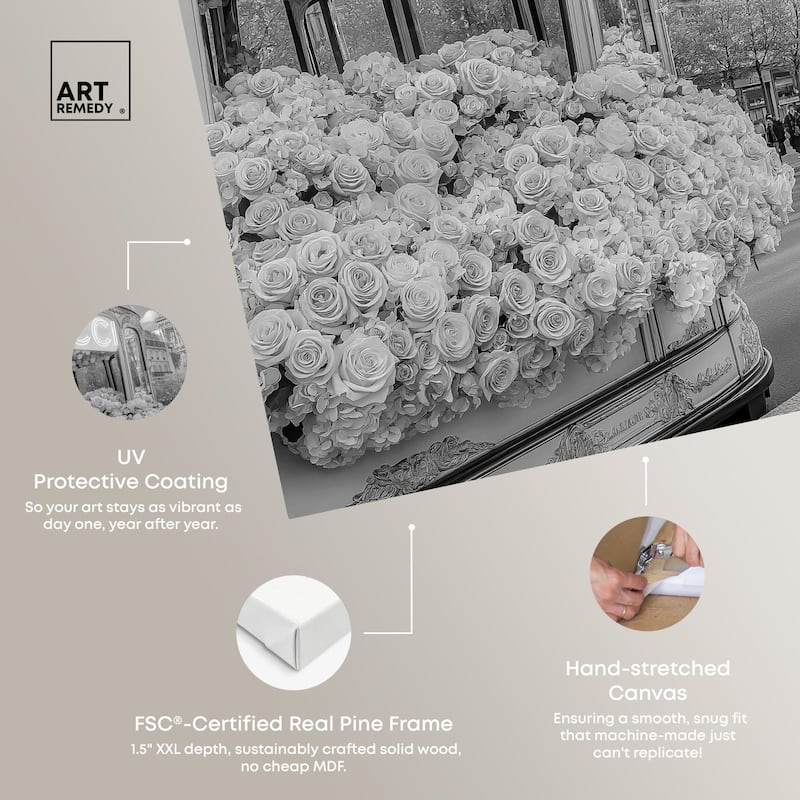 Dreamy Fashion Bus Noir Canvas by Art Remedy, Gallery Wrapped