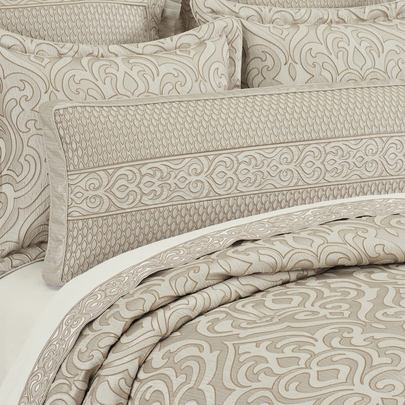 J. Queen New York Lazlo Bolster Decorative Throw Pillow - Accent - Polyester - Ivory