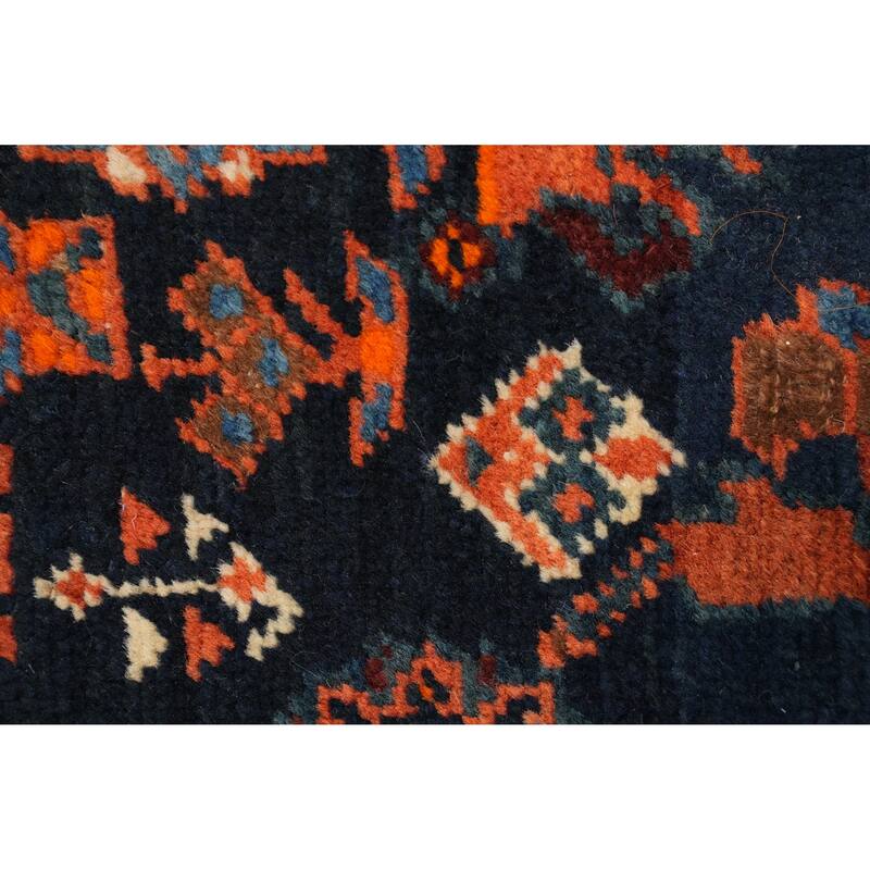 Hand Knotted Oriental 100% Kork Wool Carpet Traditional Tribal Navy Blue & Blues Bidjar Runner Rug - 18' 0'' X 3' 1''