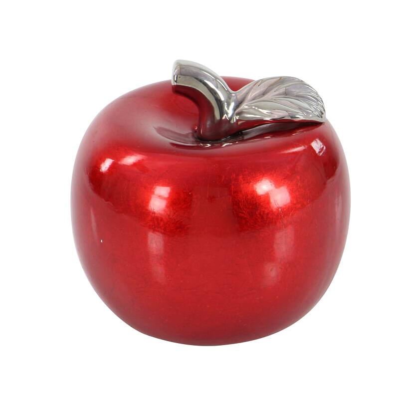 Copper Grove Kitty Red Ceramic Pear and Apple (Set of 2)