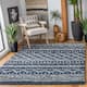 SAFAVIEH Arizona Shag Lotta Moroccan 1.2-inch Thick Rug - 3' x 5' - Slate Blue/Ivory