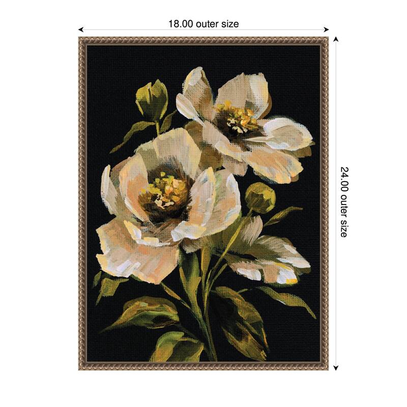 Kate and Laurel Sylvie Moody Floral 8 Framed Canvas by Annie Quigley
