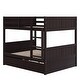 preview thumbnail 3 of 10, Elegant Full Over Full Bunk Bed, Twin Size Trundle with Removable Casters, Split into Two Separate Beds, Space-saving, Espresso