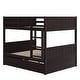 preview thumbnail 40 of 48, Elegant Full Over Full Bunk Bed, Twin Size Trundle with Removable Casters, Split into Two Separate Beds, Space-saving, Gray