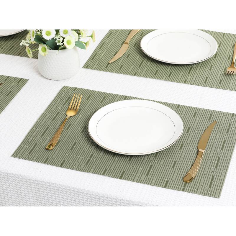 Placemats Set of 6 PVC Placemats for Kitchen Dining Table Washable - 18*12Inch