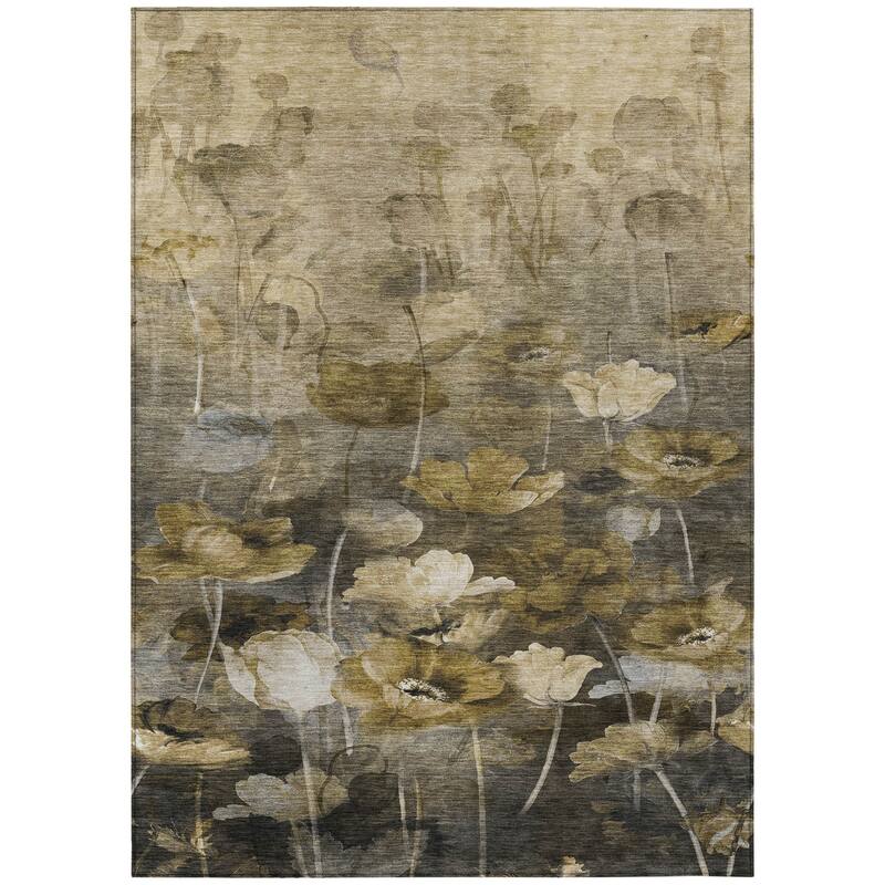 HomeRoots Floral Transitional Rectangle Outdoor Rug