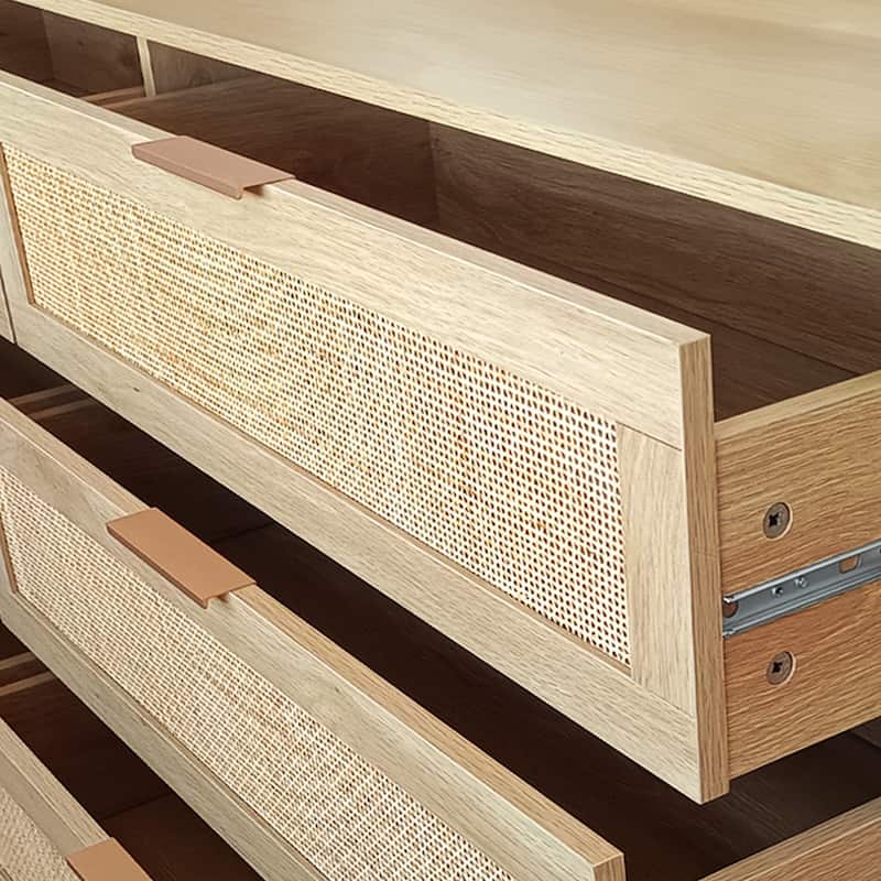 6-Drawers Rattan Storage Cabinet Rattan Drawer