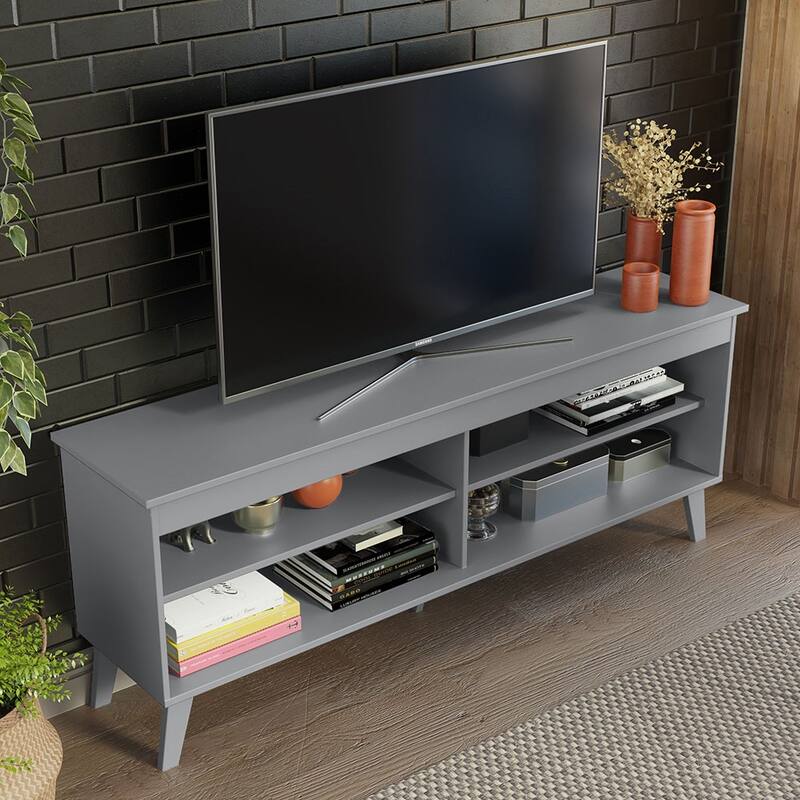 Madesa TV Stand Unit with 4 Shelves and Cable Management for 55, 65 Inch Media Modern Entertainment Center - 53 inches