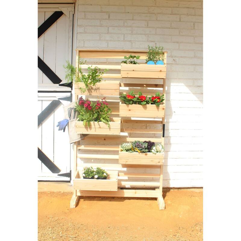 Zylina Living Wall Planter Stand- 6 Planters - 36 x 18 x 60