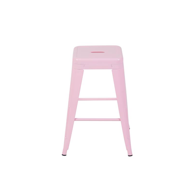 AC Pacific 24 Inch Industrial Stackable Metal Counter Stools Set of 2