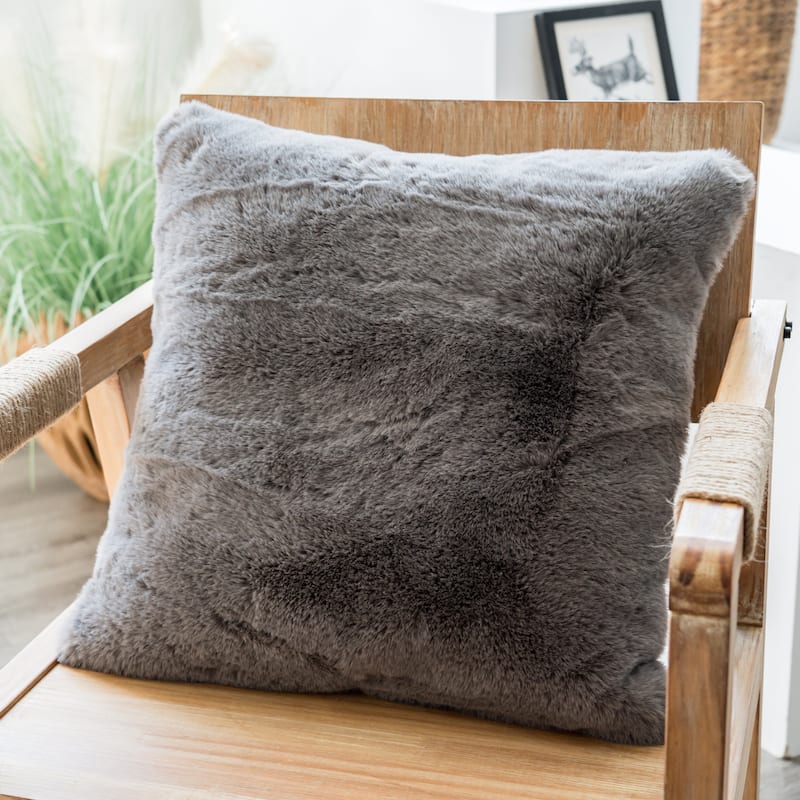 Faux Rabbit Collection Solid Square Pillow - (20" x 20")