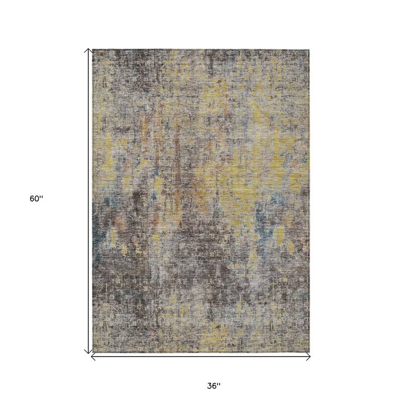 HomeRoots Abstract Transitional Rectangle Outdoor Rug