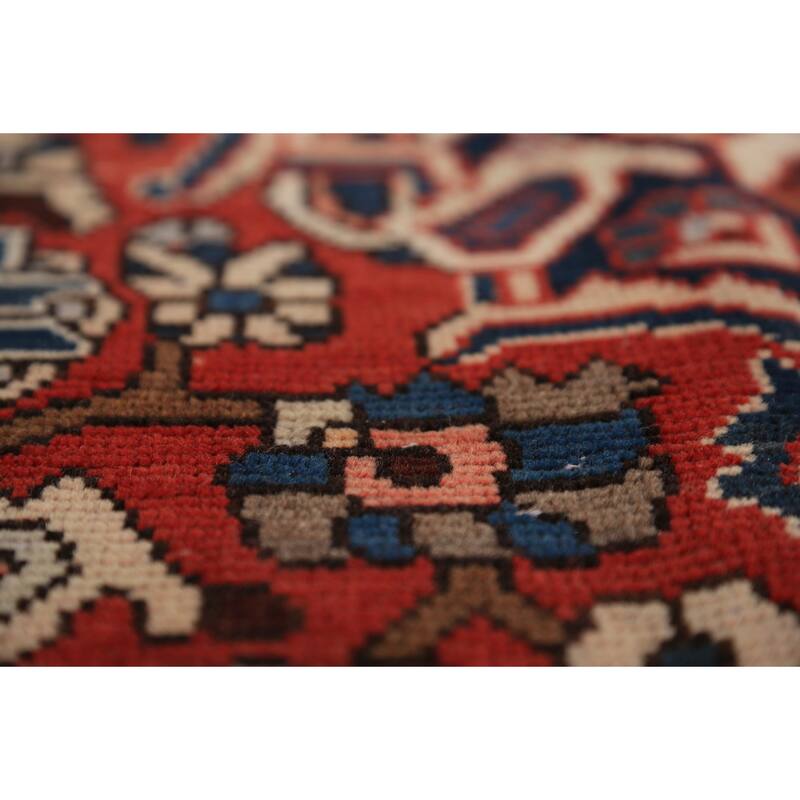 Medallion Bakhtiari Persian Vintage Rug Handmade Wool Carpet - 6'8" x 9'9"