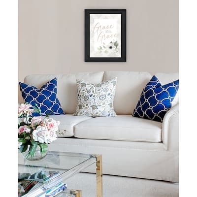 TrendyDecor4U Contemporary "Grace Upon Grace" Framed Print Wall Art