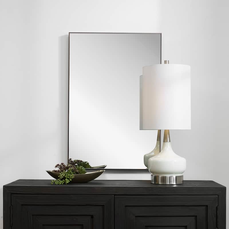 Copper Grove Thin Framed Rectangular Wall Mirror