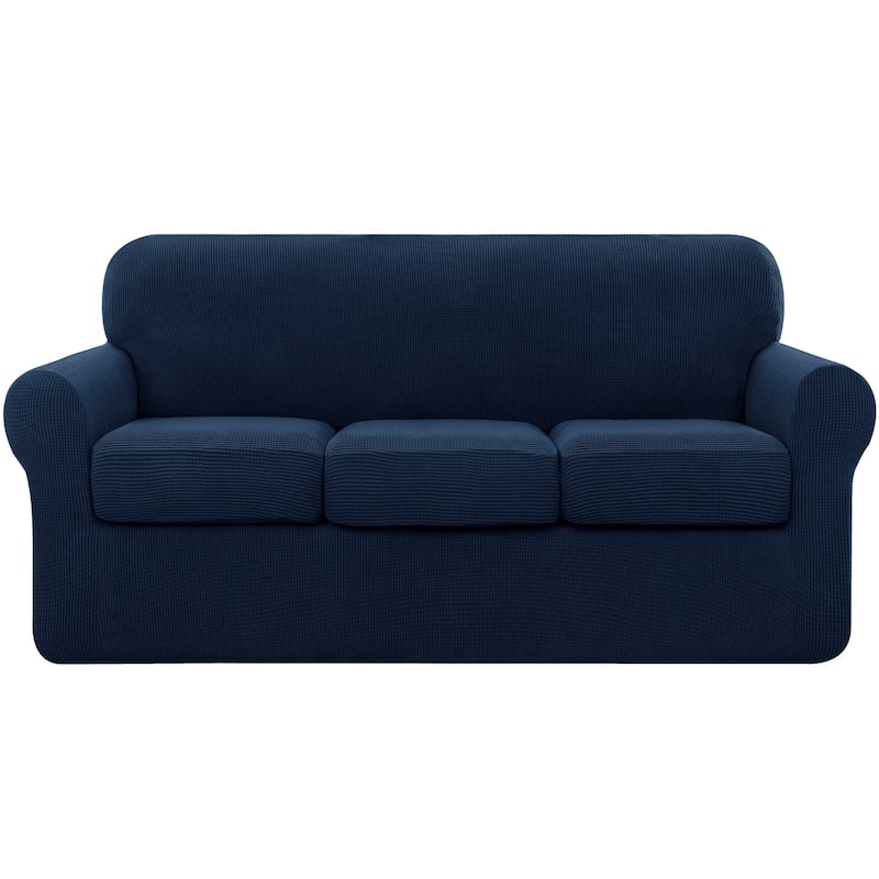 Subrtex Stretch Sofa Slipcover Cover with 3 Separate Cushion Cover - Navy