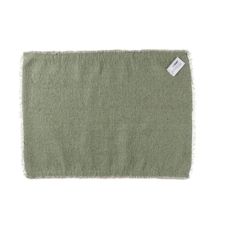 Rectangular Handwoven Cotton Placemat - 19.5" - Green