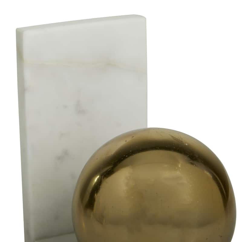 Marble Orb 7 lbs Decorative Bookends - Set of 2 Black or Gold - CosmoLiving by Cosmopolitan