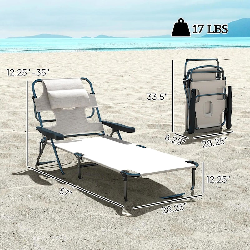 Folding Lounge Chair with Reclining Back