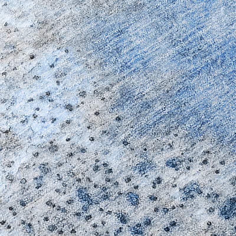 Machine Washable Indoor/ Outdoor Abstract Watercolor Chantille Rug