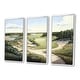 preview thumbnail 11 of 18, Designart "Golf Course In The Summer" Landscape Golf Course Framed Canvas Art Print - 3 Panels