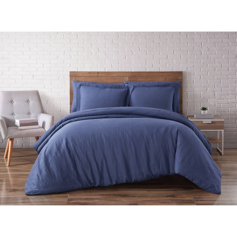 Brooklyn Loom Natural Flax Linen 3-piece Duvet Cover Set