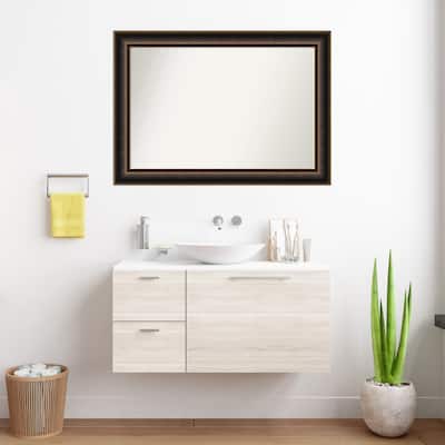 Villa Oil Rubbed Bronze Non-Beveled Wood Framed Bathroom Vanity Wall Mirror - Villa Oil Rubbed Bronze