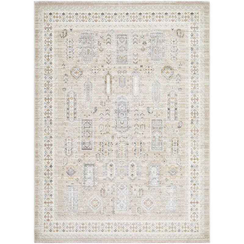 Livabliss Amir Traditional Area Rug - Beige - 5'3" x 7'