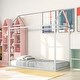 preview thumbnail 3 of 7, Kids Twin Metal House Bed Frame - Sturdy Platform Bed with Adjustable Height and Creative Playhouse Design