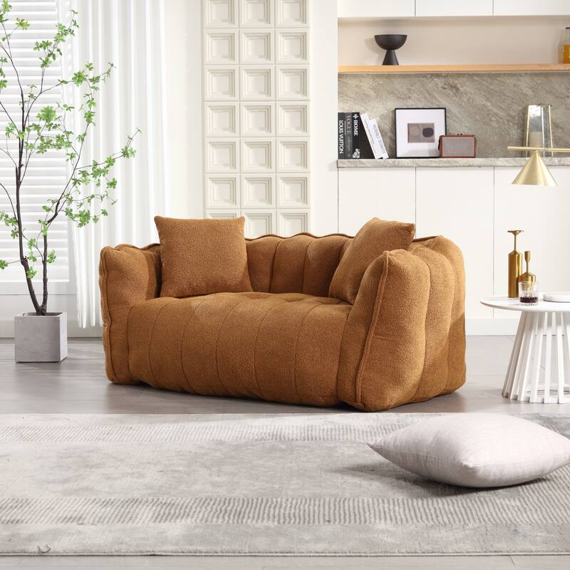 Loveseat Giant Bean Bag Chair, Comfy Lounge Lazy Floor Sofa