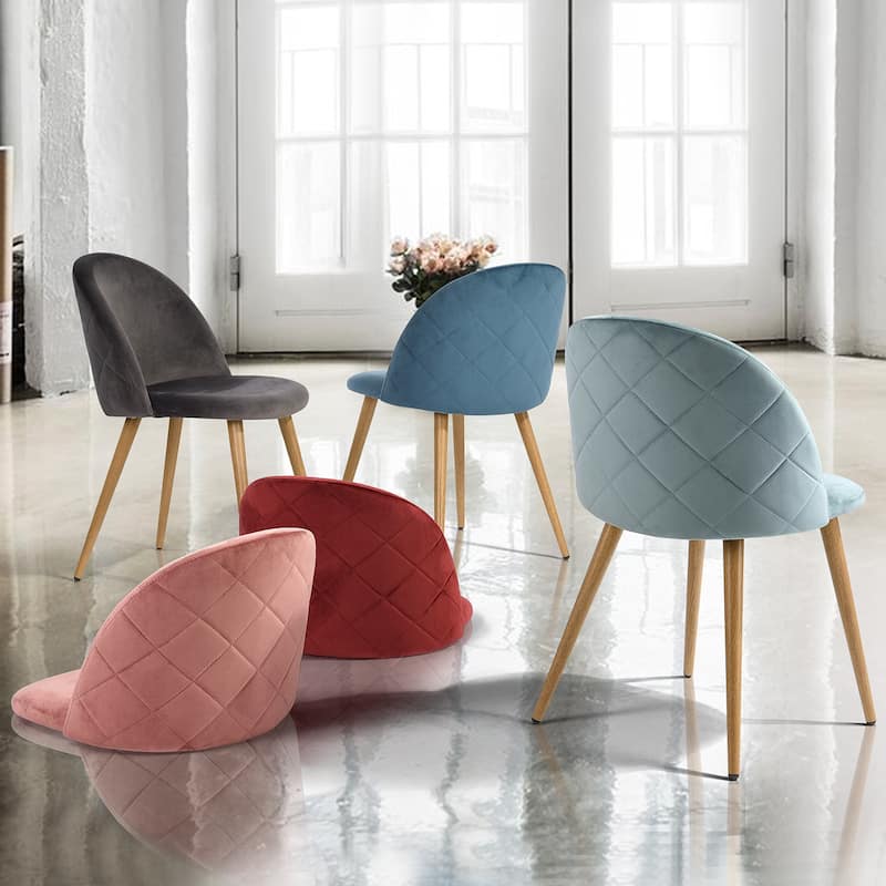HomyLin Modern Upholstered Fabric Dining Chair Mid Back Armless