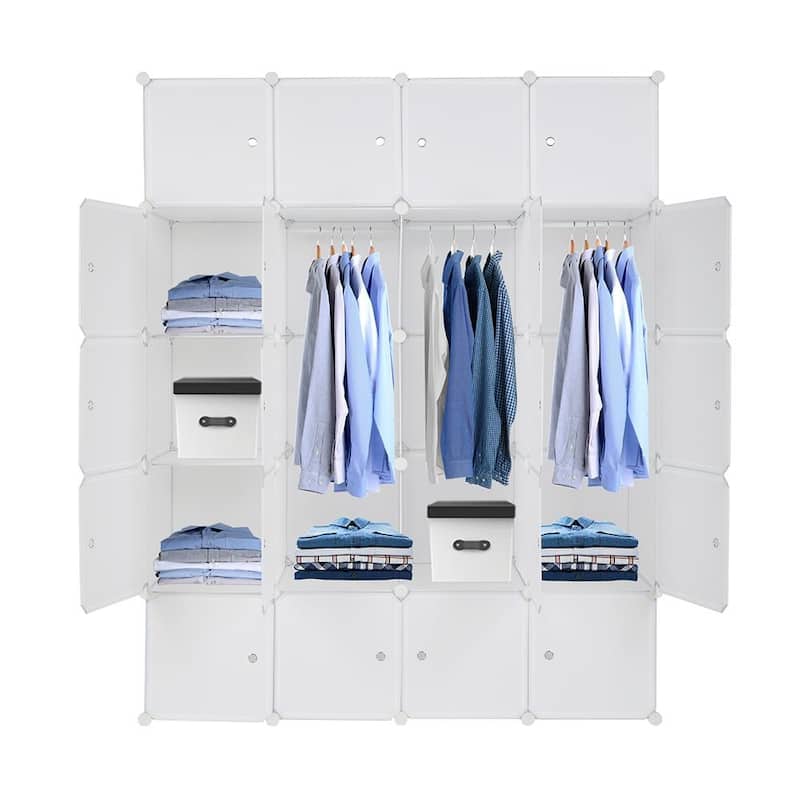 20-Cube DIY Closet Cabinets Shelves Storage Organizers - White