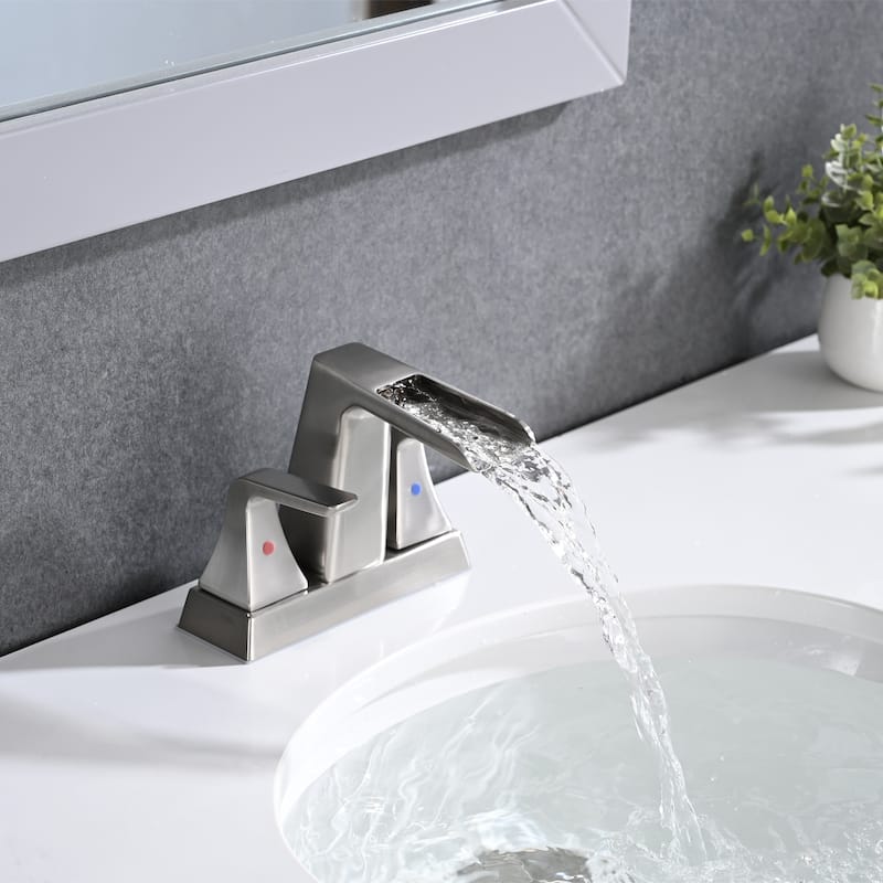 PROOX 4 in Centerset Bathroom Waterfall Faucet with Drain Assembly