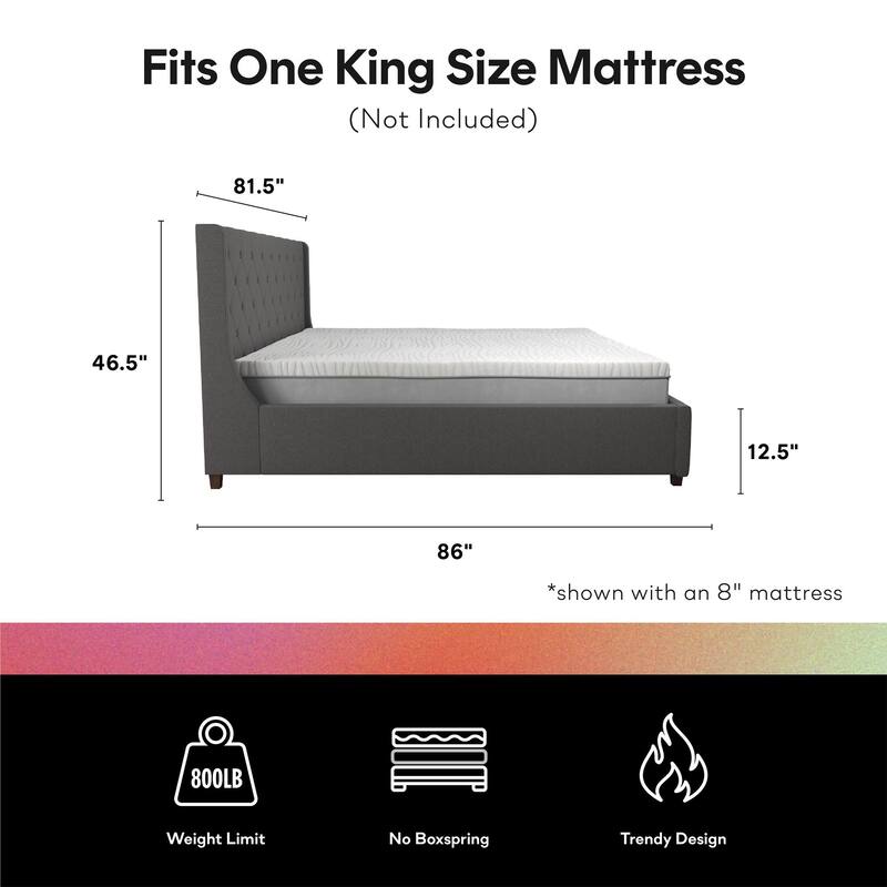 CosmoLiving by Cosmopolitan Mercer Upholstered Platform Bed Frame