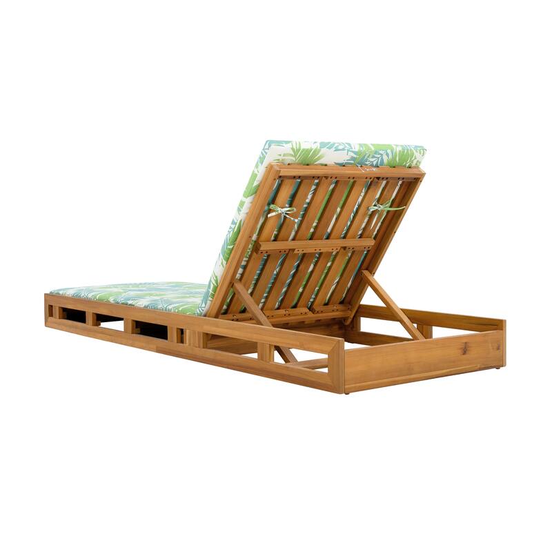 Outdoor Patio Chaise Lounge Chairs Adjustable Backrest Lounge Chairs with Water-repellent Cushions for Poolside Balcony Garden