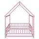 preview thumbnail 11 of 11, Full Size Wooden Bed House Bed with House Roof Frame