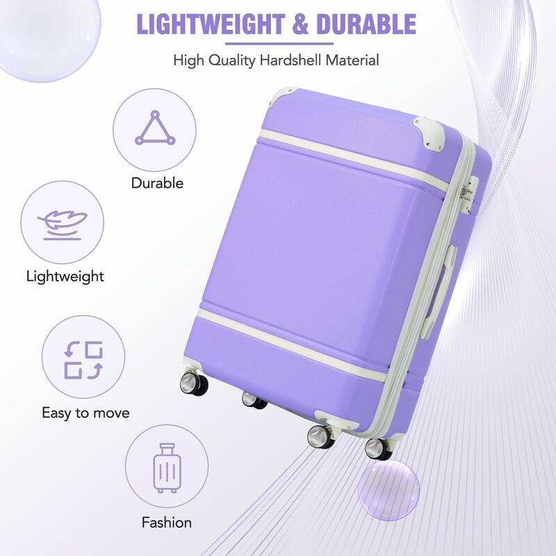1 Piece 20''/24''/28'' Luggage with TSA lock, Expandable Lightweight Suitcase with Spinner Wheels for Travel