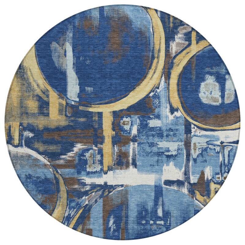 Machine Washable Indoor/ Outdoor Modern Erie Chantille Rug