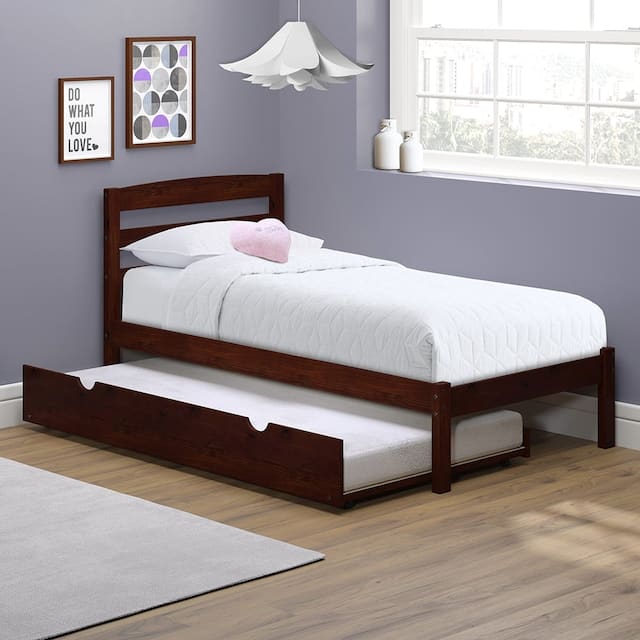 P'kolino Twin Bed with trundle bed - Cherry w/ Trundle Bed